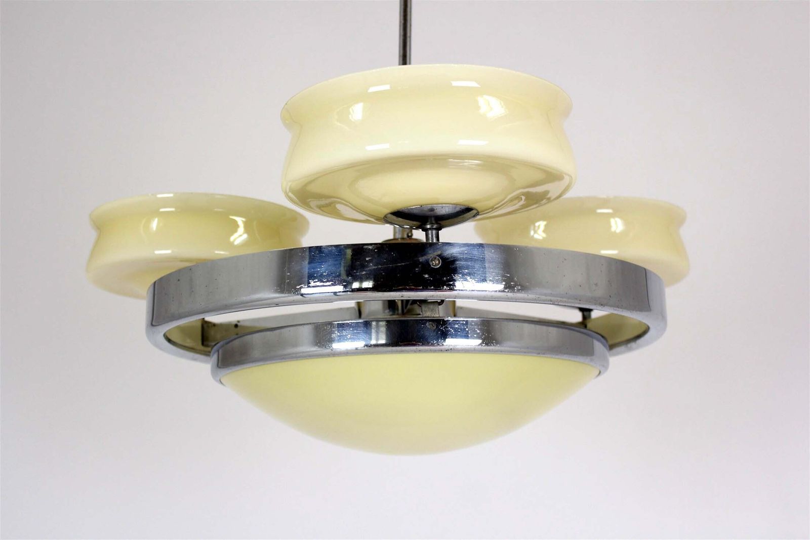 Bauhaus Chrome Chandelier From Zukov, 1940s photo furniture