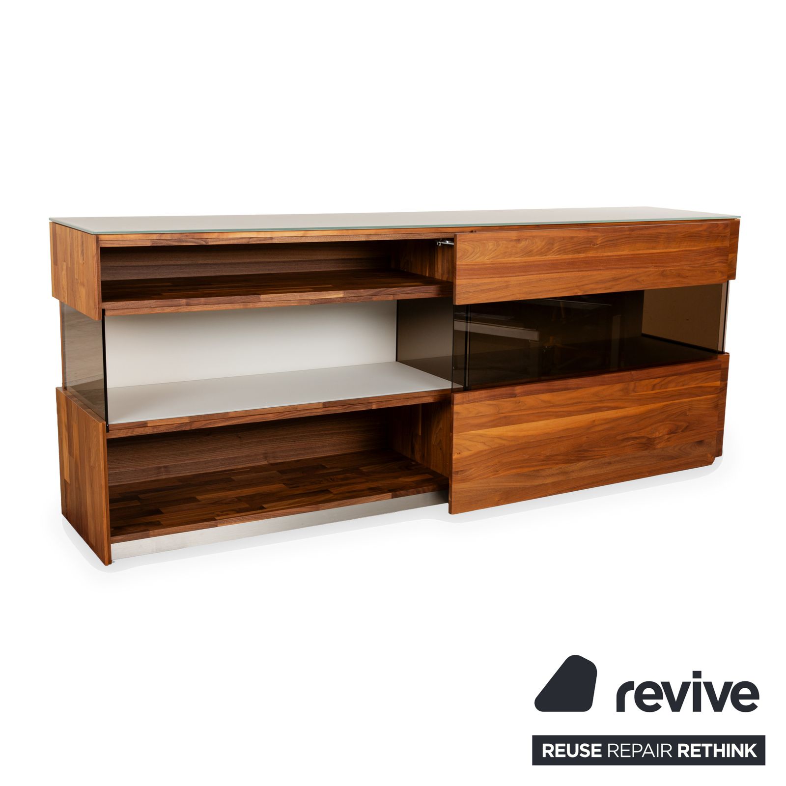 Hülsta Aunis Wooden Sideboard Brown Glass photo Furniture