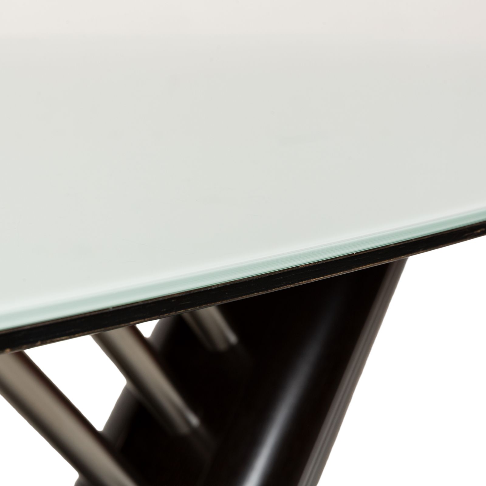 Table à manger Musterring Rosario en bois et verre, brun, brun foncé et argenté, 195 x 75 x 95 cm photo for sale