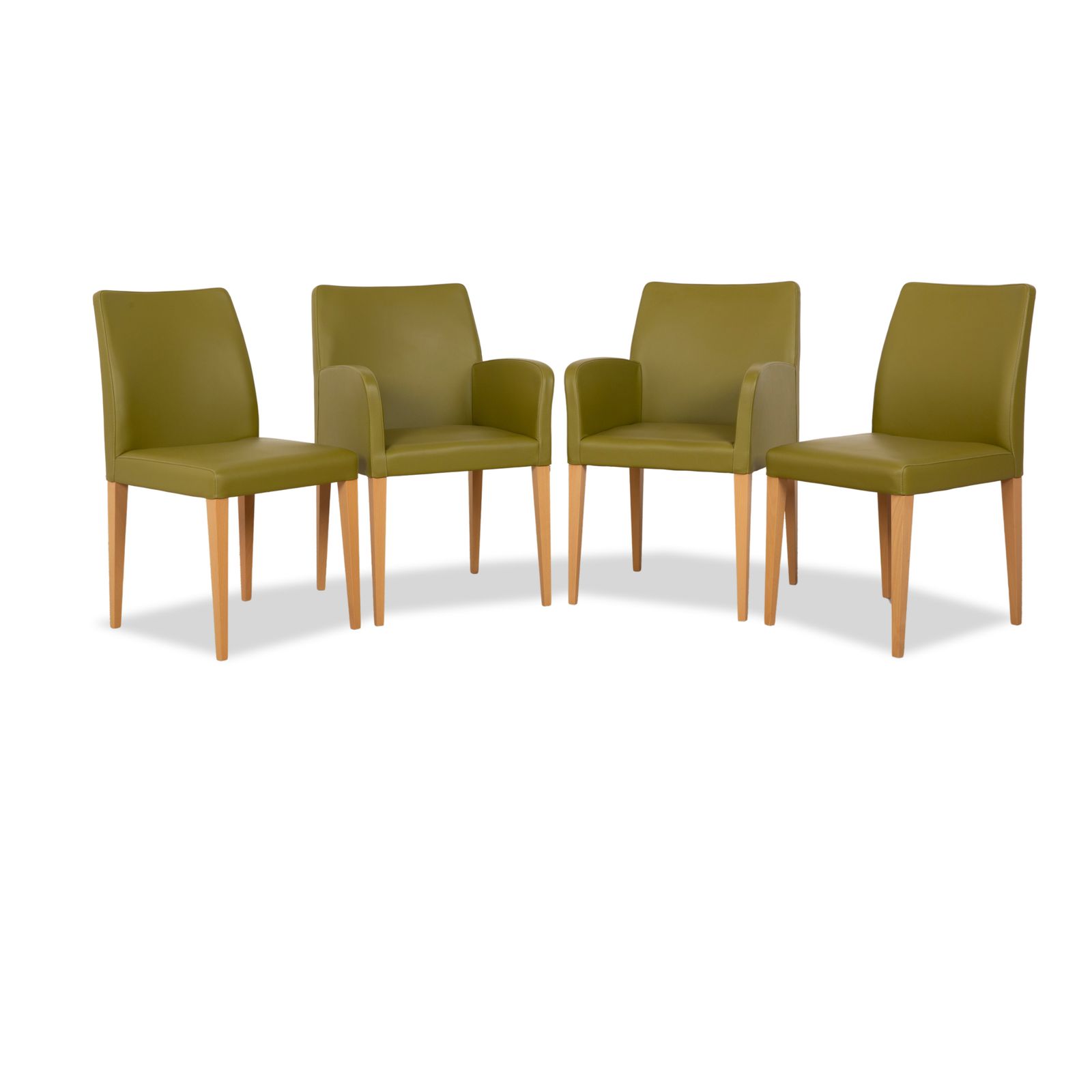 Set Van 4 Poltrona Frau Leren Stoelen – Groen