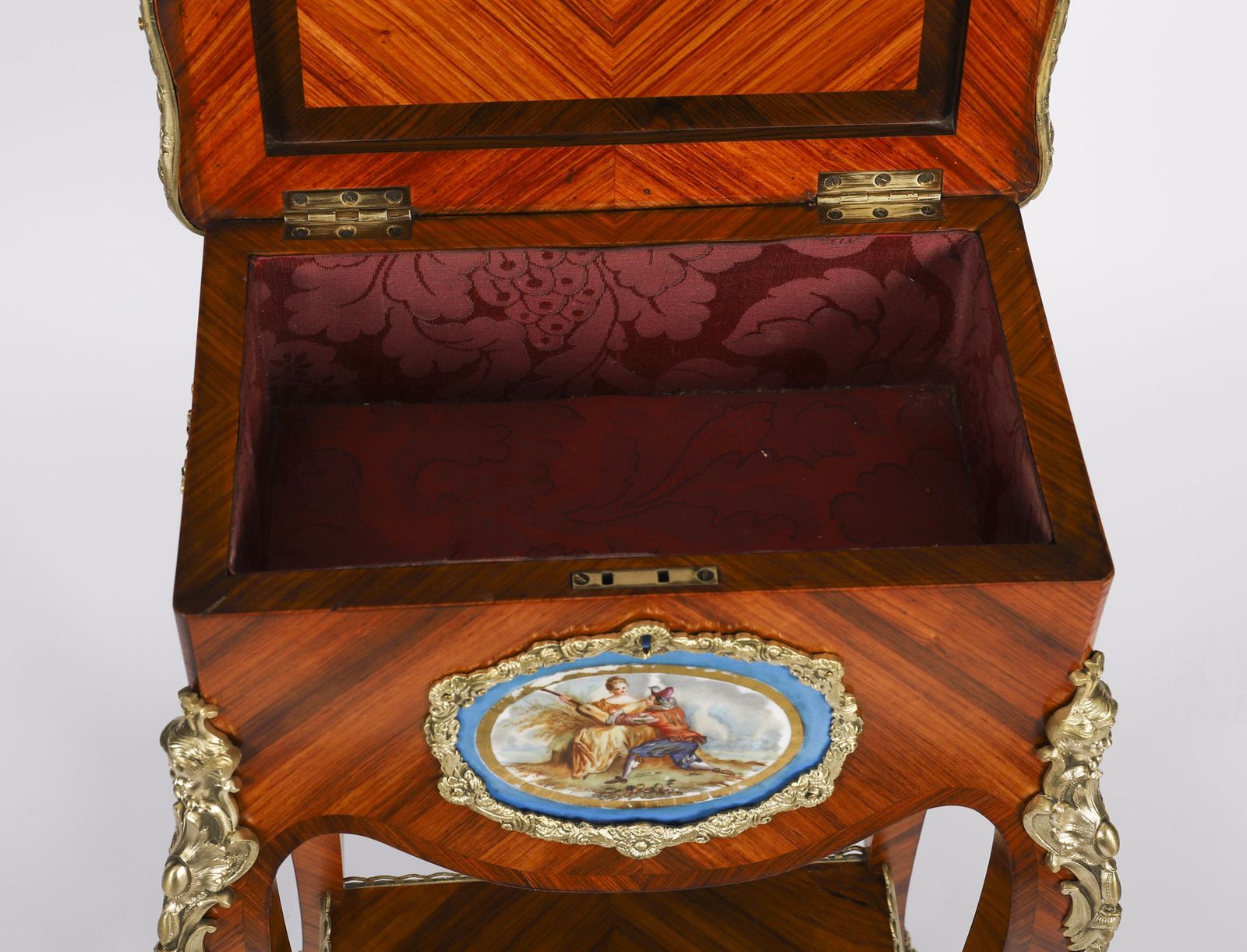 Antique French Porcelain Mounted Side Occasional Work Table  19th Century photo Furniture