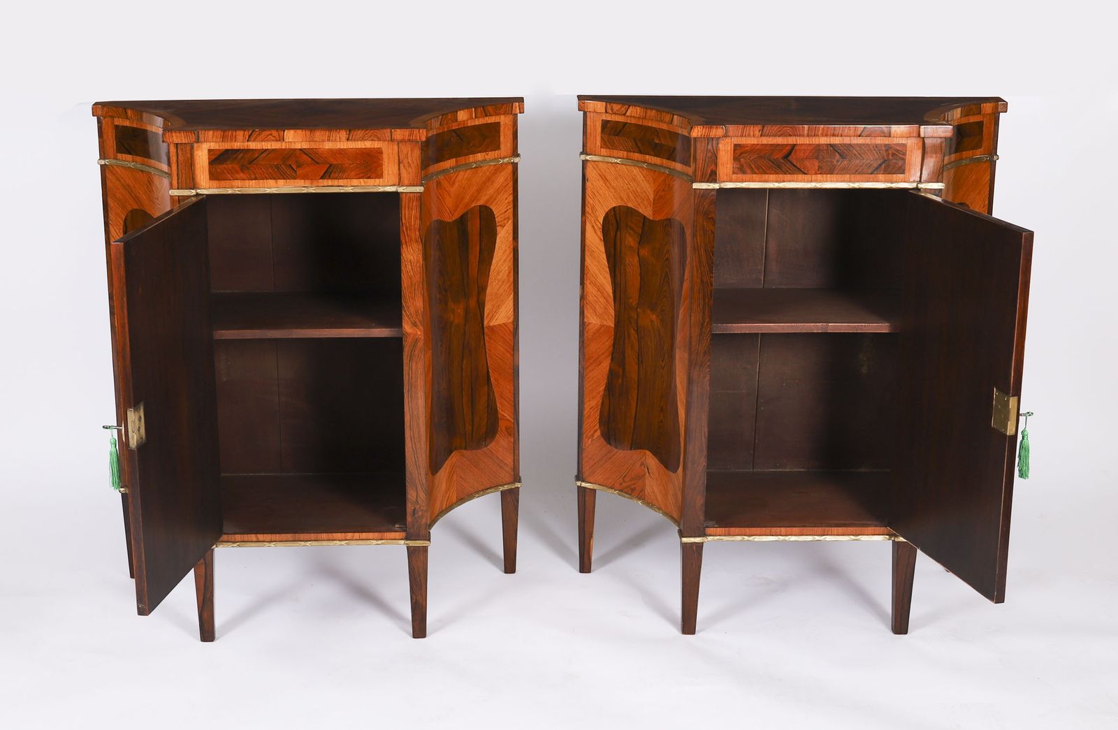 photo buy Antique Pair Goncalo Alves & King Wood  Side Cabinets 19th C