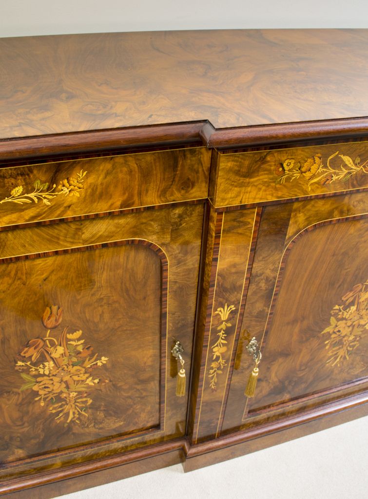 Antique Burr Walnut Marquetry Sideboard  Early 20th Century photo 6250.0