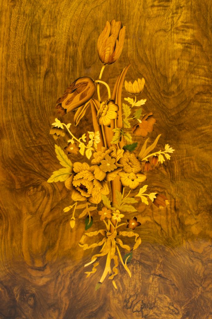 photo for sale Antique Burr Walnut Marquetry Sideboard  Early 20th Century