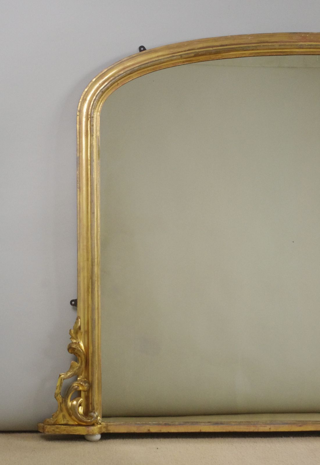 Victorian Gilt Wood Large Arch Top Overmantle Mirror photo furniture