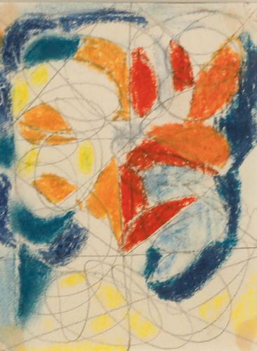 August Ludwig Schmitt (1882 1936) Early 20th Century Oil Pastel, Spiral Study photo furniture