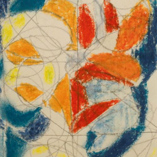 August Ludwig Schmitt (1882 1936) Early 20th Century Oil Pastel, Spiral Study photo Art