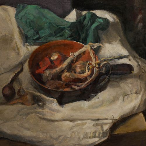 George Weissbort (1928 2013) 20th Century Oil, A Pan Of Garlic & Onions photo Art
