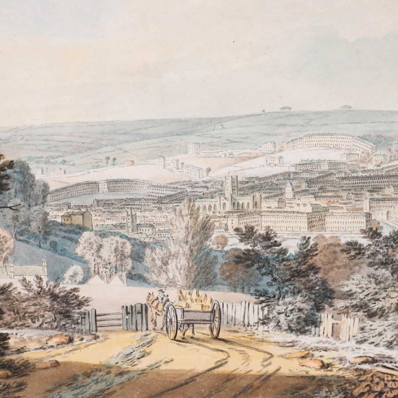 English School Early 19th Century Watercolour A View Of Bath photo Art