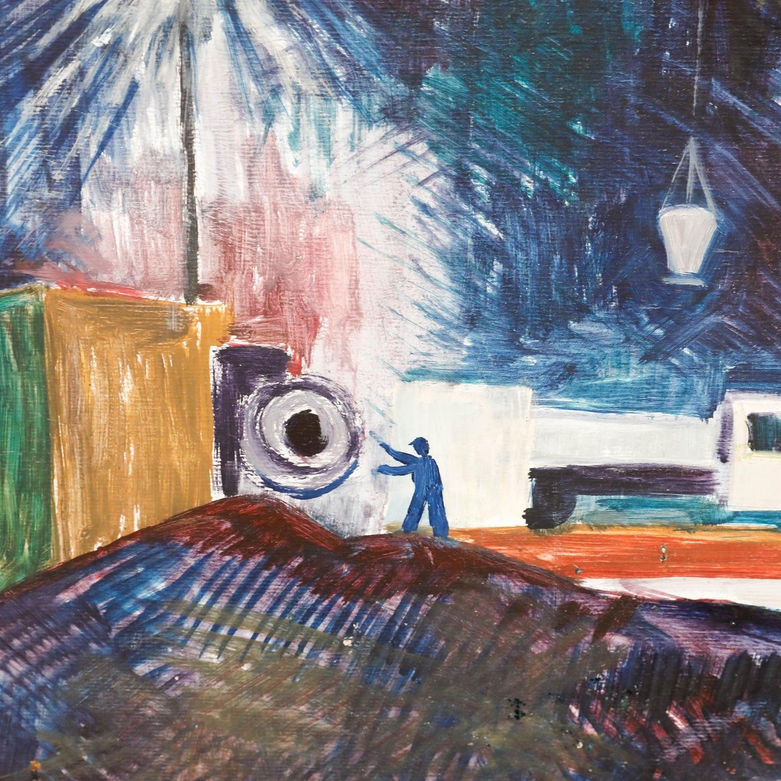 Grace Larner (1926 2022) 20th Century Oil, The Quarry At Night photo for sale