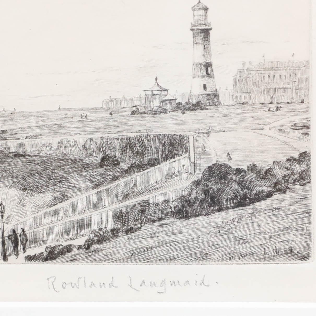 Rowland Langmaid Ra (1897 1956) Framed Etching, Plymouth Hoe photo buy