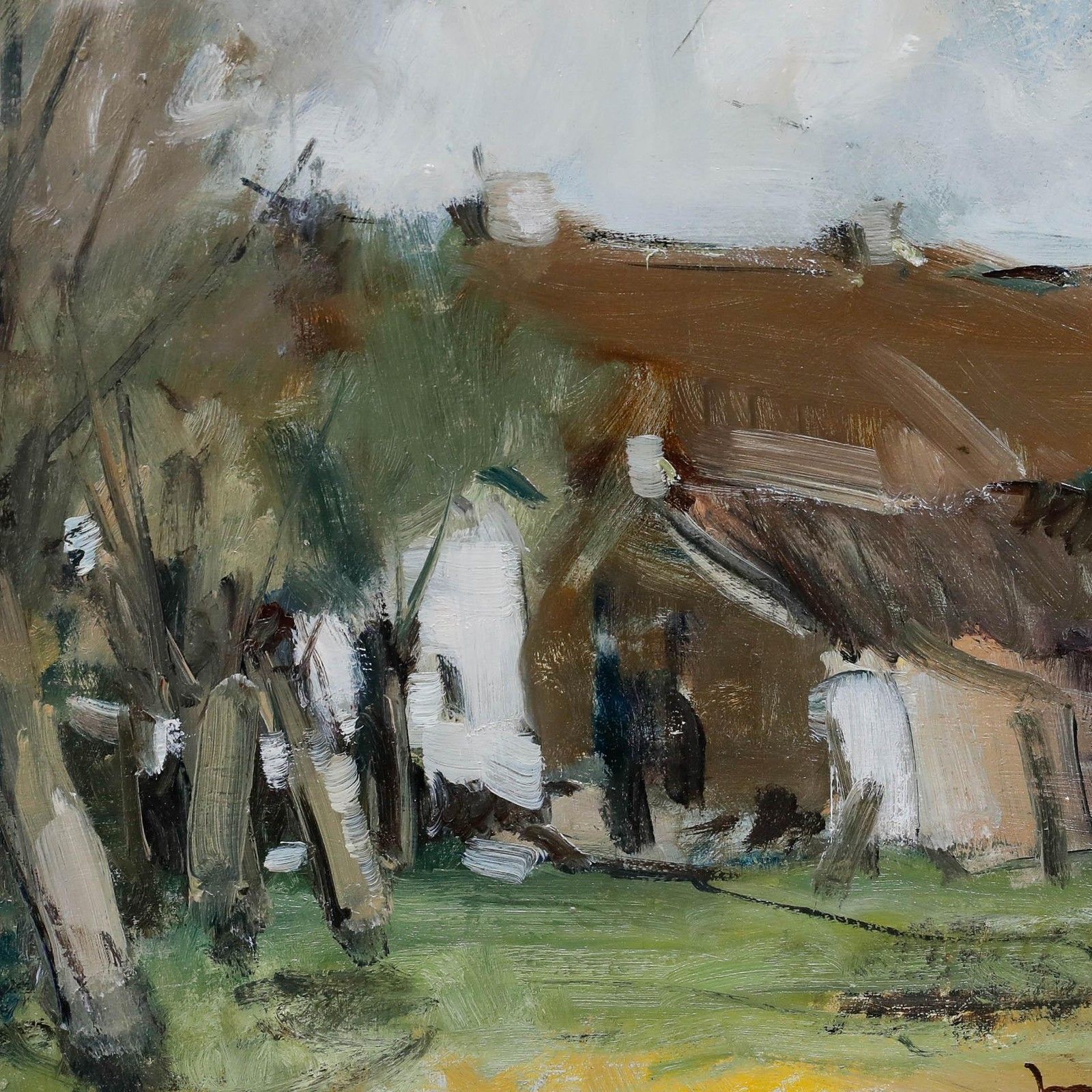 Albert Mascaux (1900 1963) Framed 1946 Oil, Paysage De Ferme photo Art
