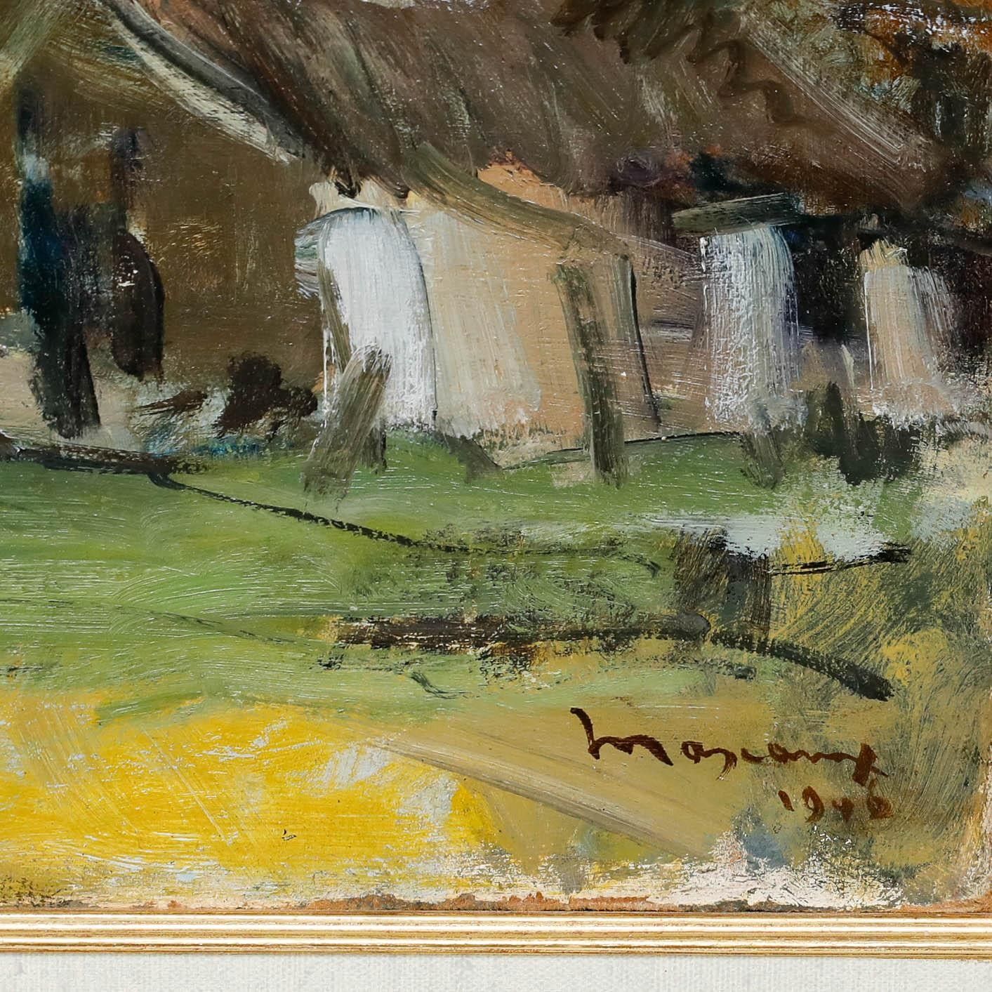 Albert Mascaux (1900 1963) Framed 1946 Oil, Paysage De Ferme photo vinterior