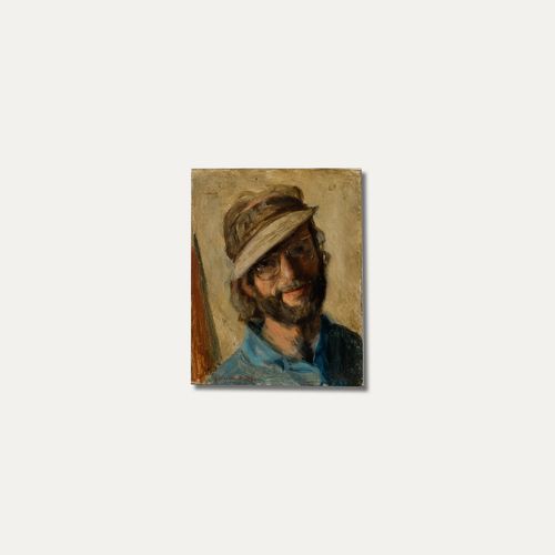 George Weissbort (1928 2013) 20th Century Oil, Self Portrait In Beige Cap photo 190.0