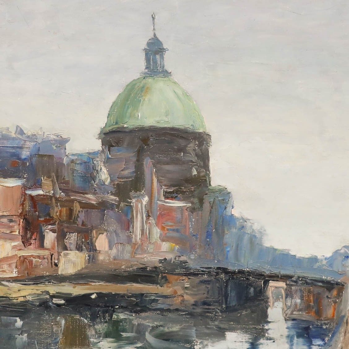 1963 Oil Nicolaaskerk In Amsterdam photo for sale
