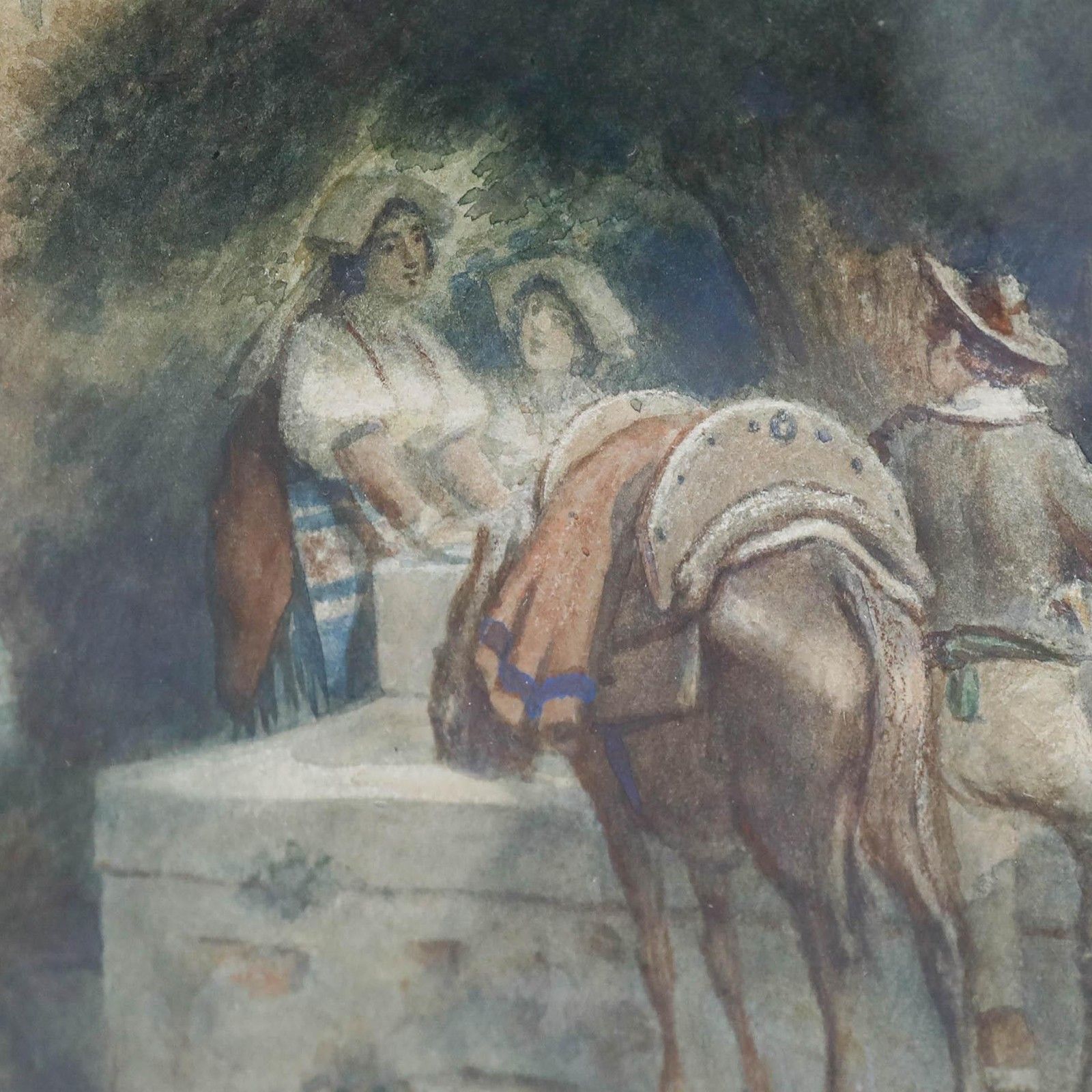 Franz Wilhelm Voigt (1867 1949)  Early 20th Century Watercolour, Horse To Water photo Art