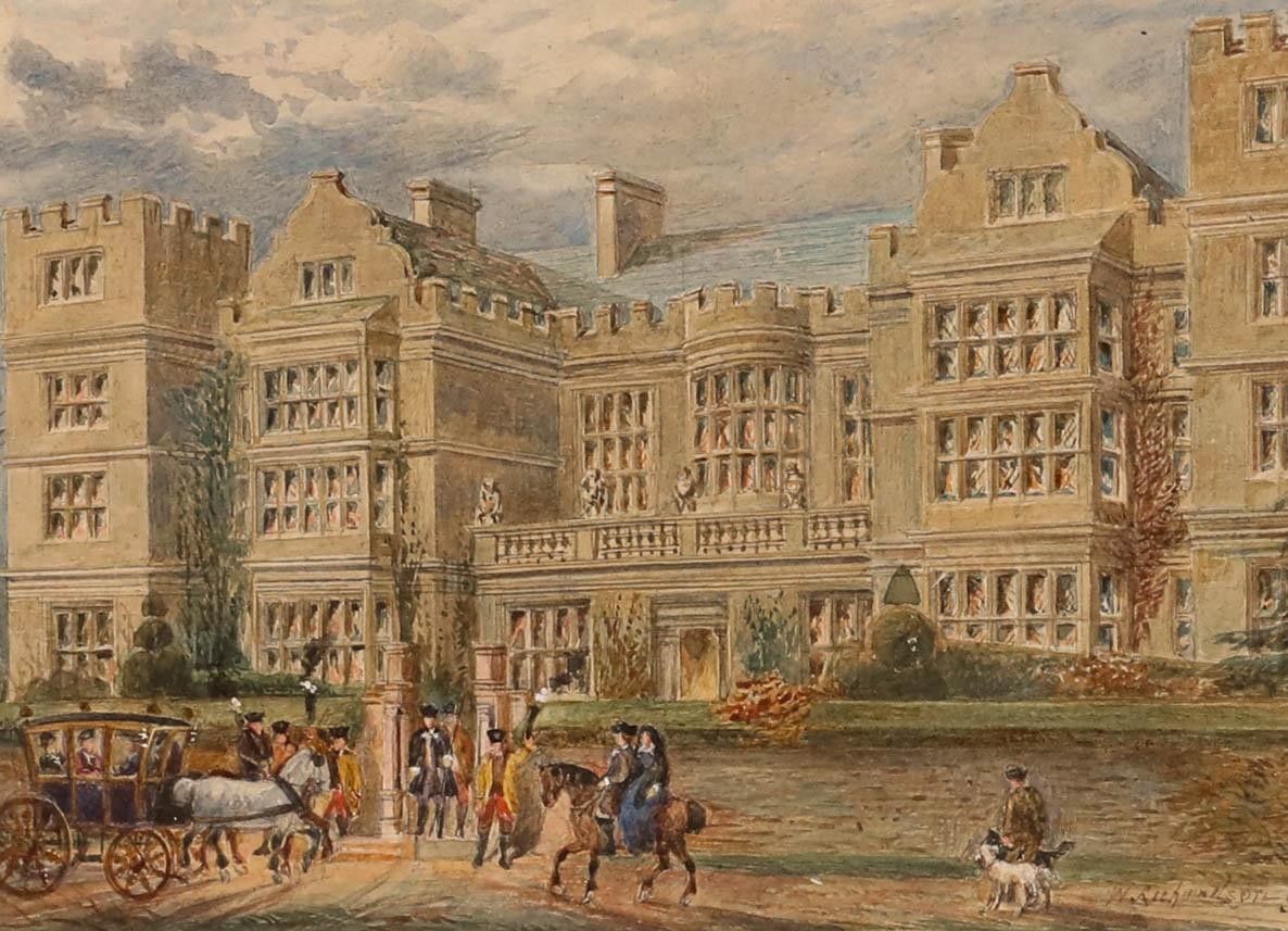 William Richardson (Fl.1842 1877) Framed 1832 Watercolour, Fountains Hall photo furniture