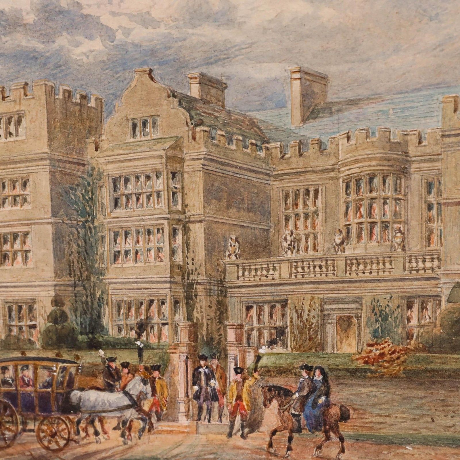 William Richardson (Fl.1842 1877) Framed 1832 Watercolour, Fountains Hall photo Art