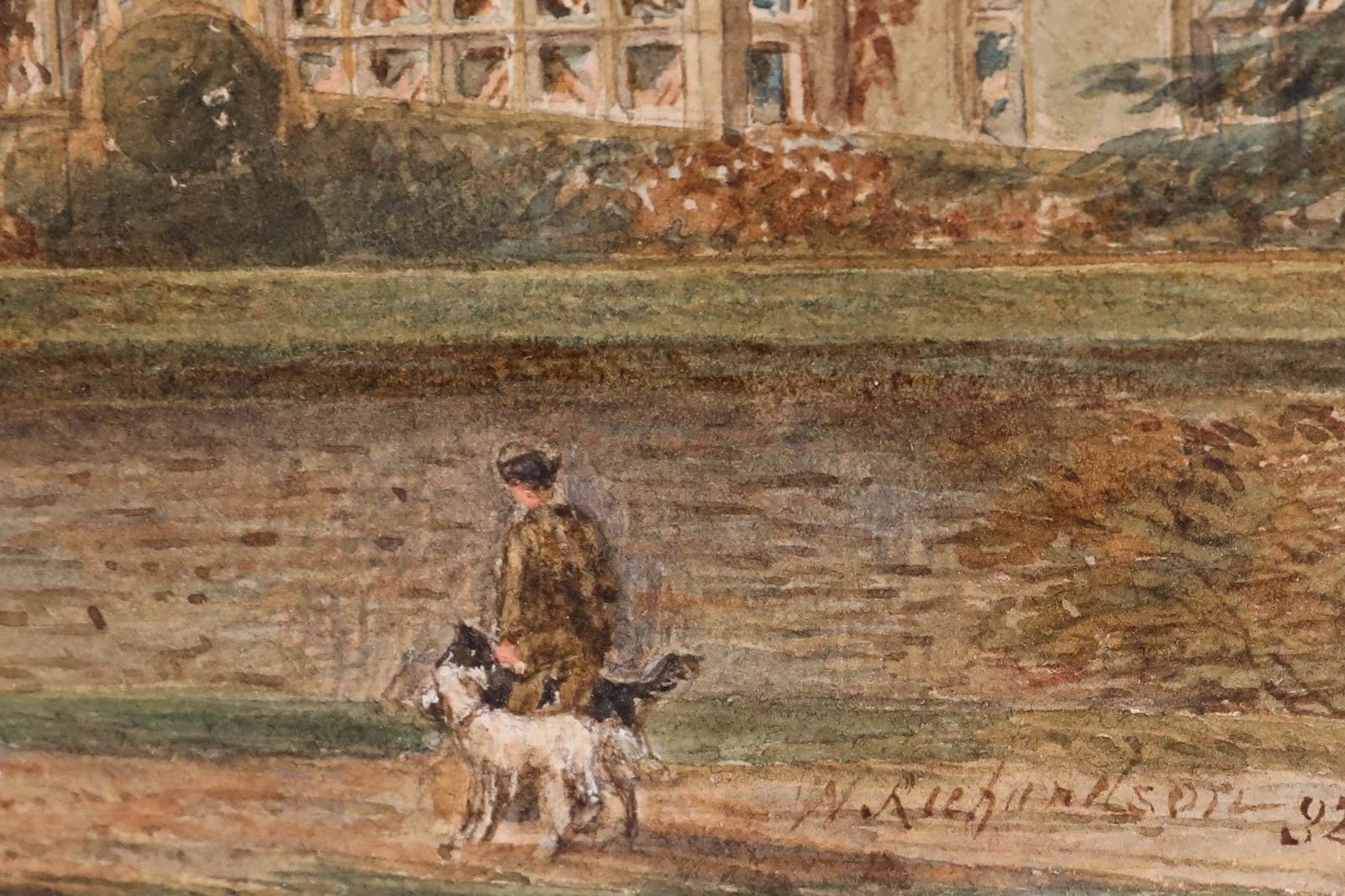 William Richardson (Fl.1842 1877) Framed 1832 Watercolour, Fountains Hall photo vinterior