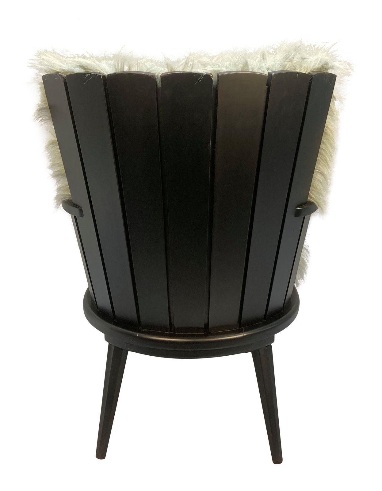 A Pair Of French Mid Century Black Lacquered Fluffy Armchairs photo 2124.0