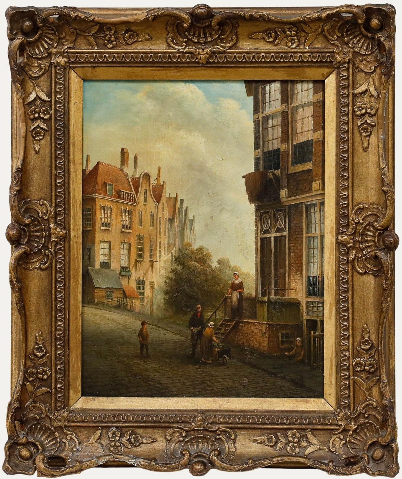 Manner Of Cornelis Christiaan Dommersen  20th Century Oil, The Vegetable Cart