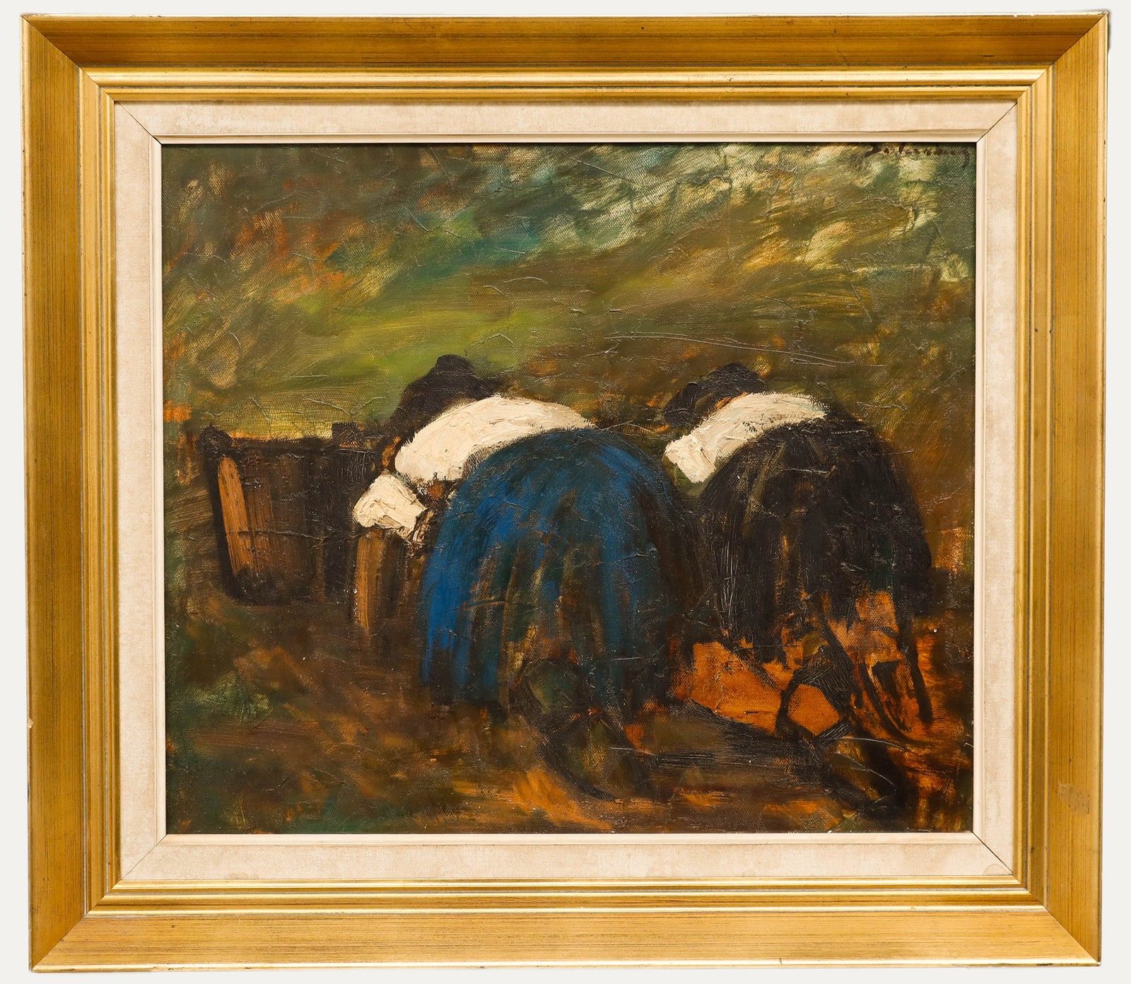 Paul De Leenheer Framed 1972 Oil, The Potato Turners