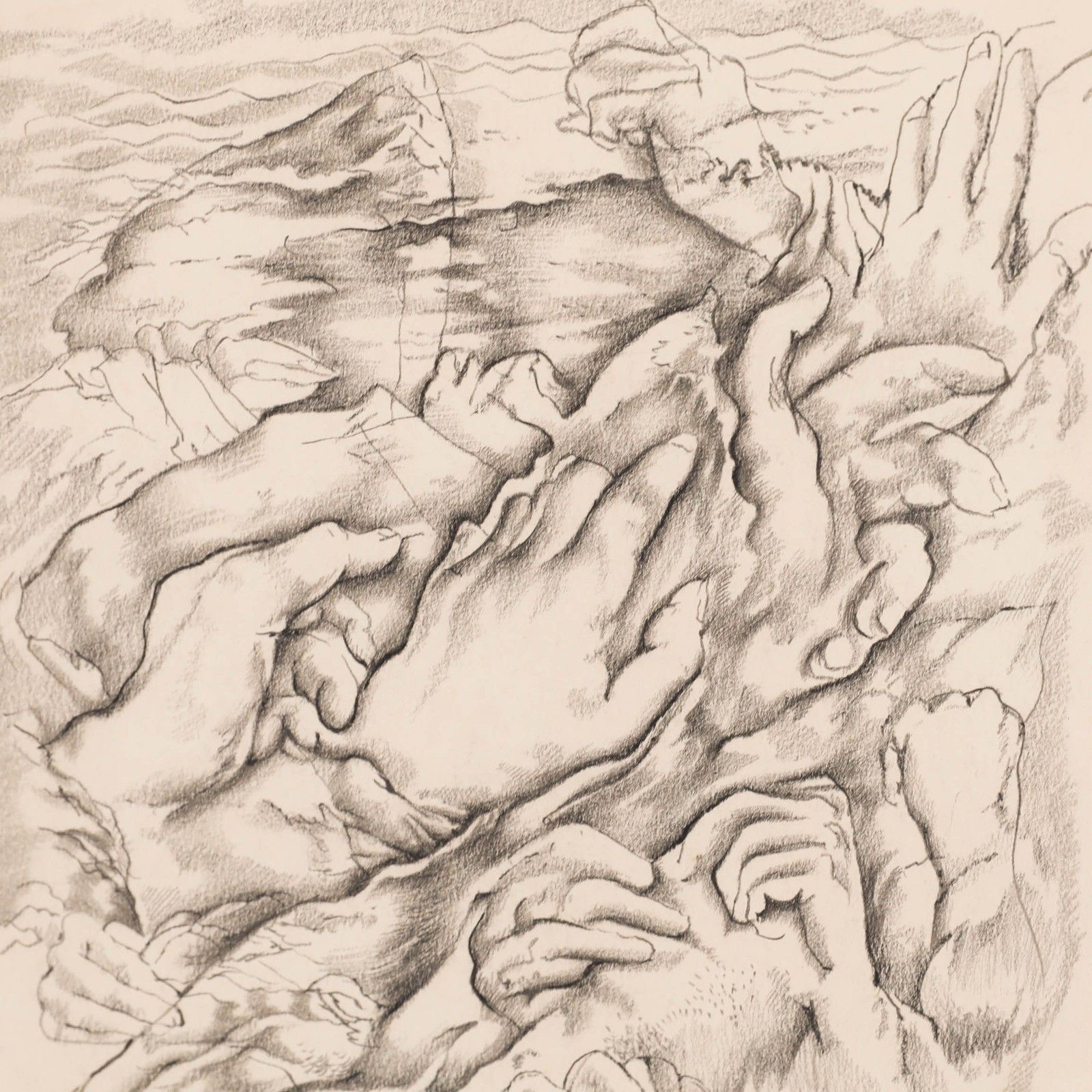 Adrian Hill Proi Rba (1895 1977) Graphite Drawing, Mountain Grip photo Art