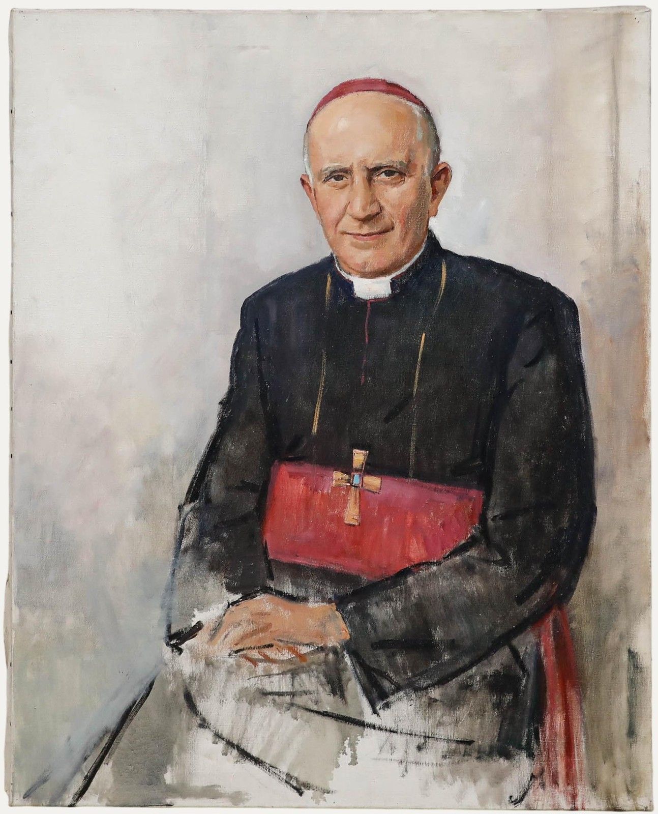 Luc De Decker (1907 1982) Mid 20th Century Oil, Portrait Of A Priest
