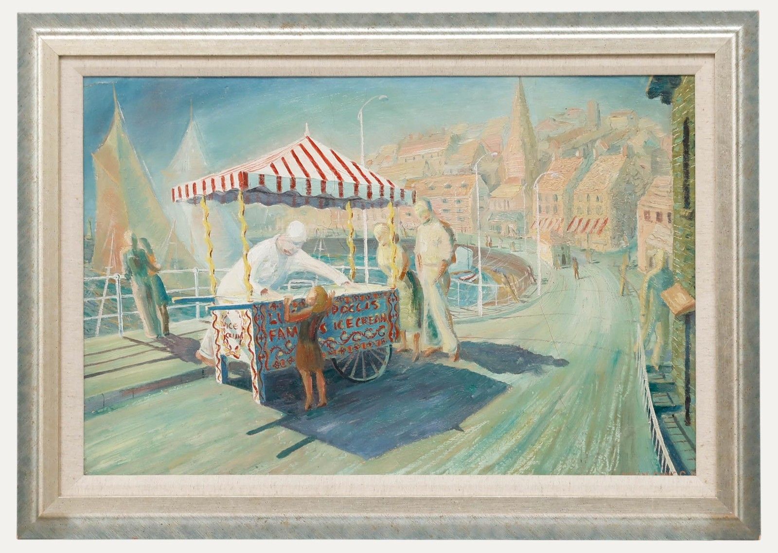 Brian Chugg (1926 2003) Framed 20th Century Oil, The Ice Cream Cart