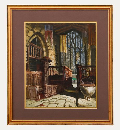 Attrib. Samuel A. Rayner (Fl.1820 1874)  Watercolour, The Chapel At Haddon Hall