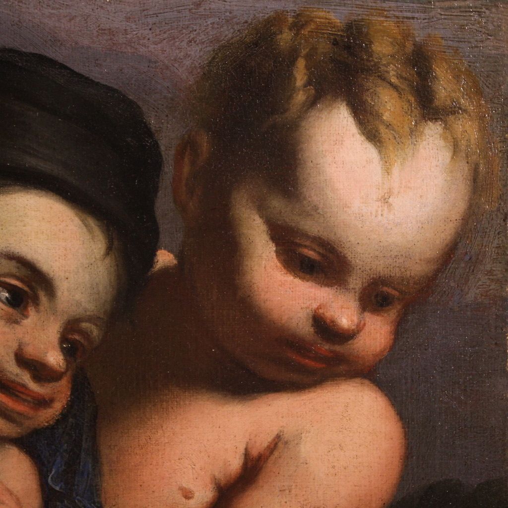 17th Century Italian School Painting, Cherub Games photo for sale