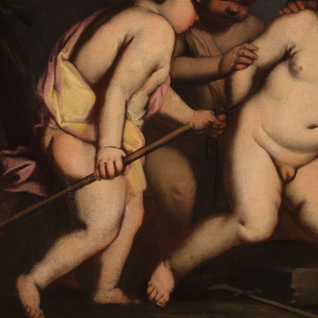 Italiaans Schilderij, 17e Eeuwse School – Spelende Putti photo buy