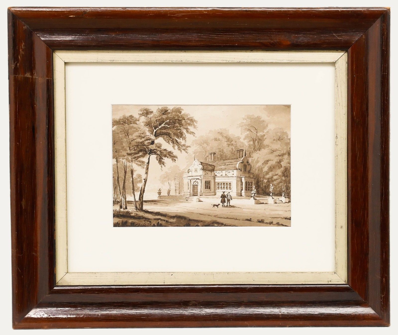 H.G Framed Early 19th Century Watercolour, Design For A Maison De Campagne