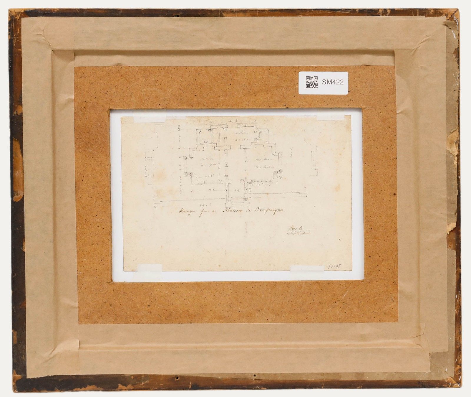 H.G Framed Early 19th Century Watercolour, Design For A Maison De Campagne photo furniture
