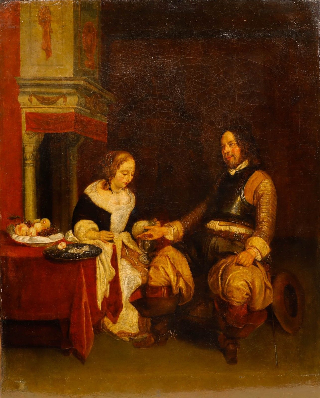 After Gerard Ter Borch (1617 1681) 19th Century Oil, A Gallant Soldier photo 624.0