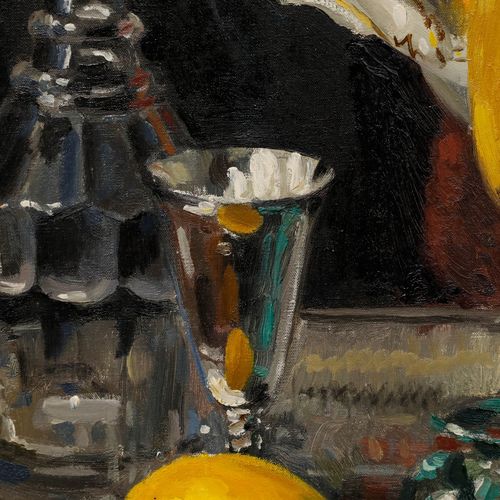 John Whitlock Codner Rwa (1913 2008) Framed Oil, Still Life On A Silver Tray photo 620.0