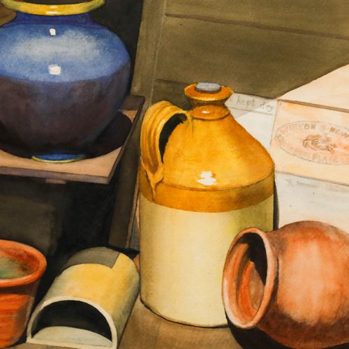 W. G. Roberts Mid 20th Century Watercolour, Still Life With Stoneware Jug photo Art