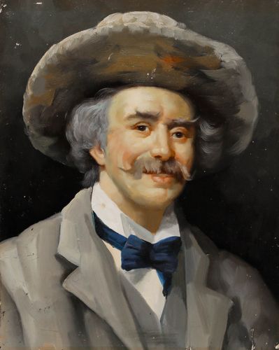 After Frank Bramley Ra (1857 1915) 20th Century Oil, The Beaver Hat photo furniture