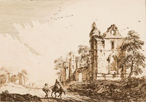 Paul Sandby (1730 1809) Early 19th Century Etching, By The Ruined Church photo furniture