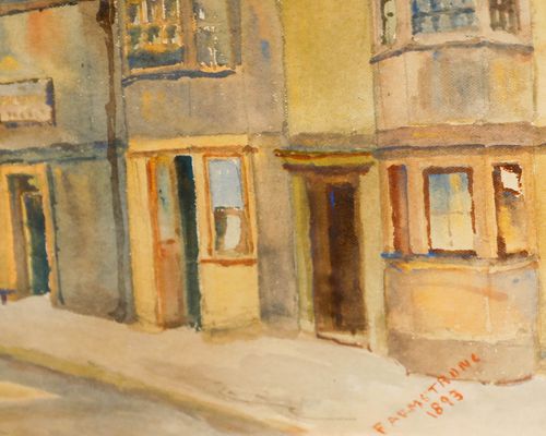 F. Armstrong Framed Late 19th Century Watercolour, George Street, Oxford photo vinterior