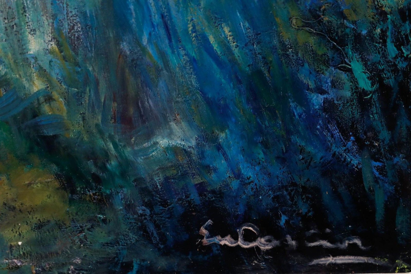 Luc Ancia  Mid 20th Century Oil, Nu Assis photo vinterior
