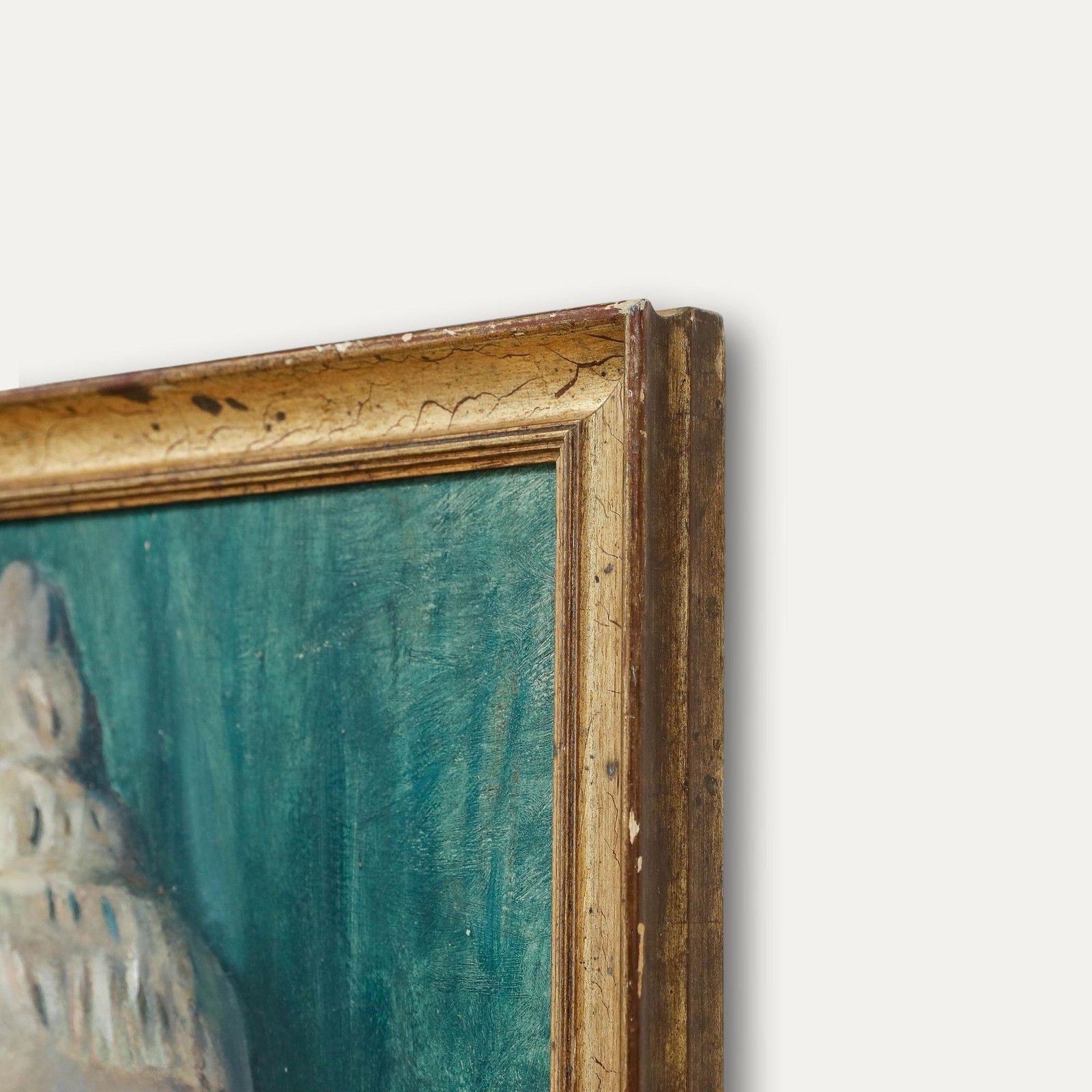 Cecile Hertz Eyrolles (1875 1974) Framed Oil, Stone Buddha photo 499.0