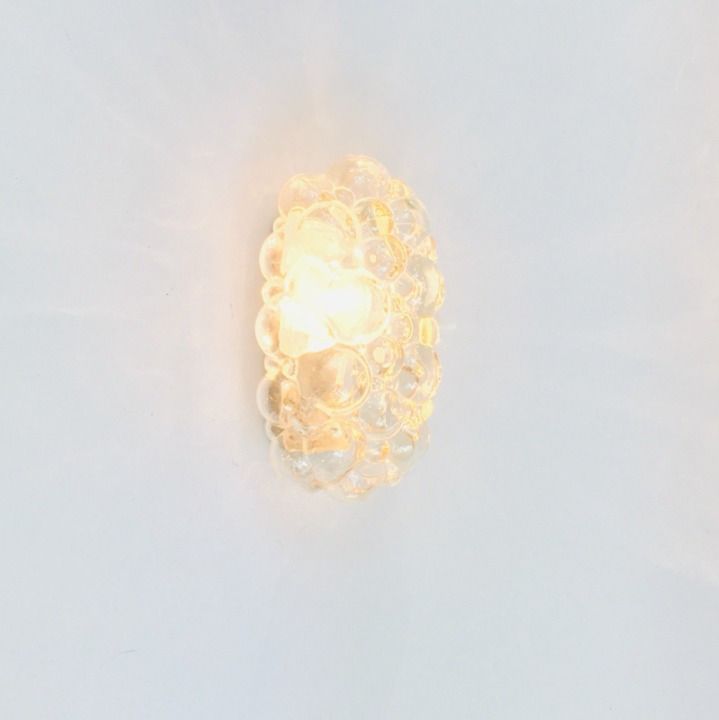 Mid Century Amber Bubble Glass Wall Lamp By Helena Tynell For Limburg, Germany, 1960s photo Lighting