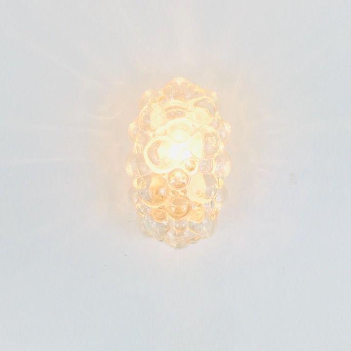 Mid Century Amber Bubble Glass Wall Lamp By Helena Tynell For Limburg, Germany, 1960s photo 380.0
