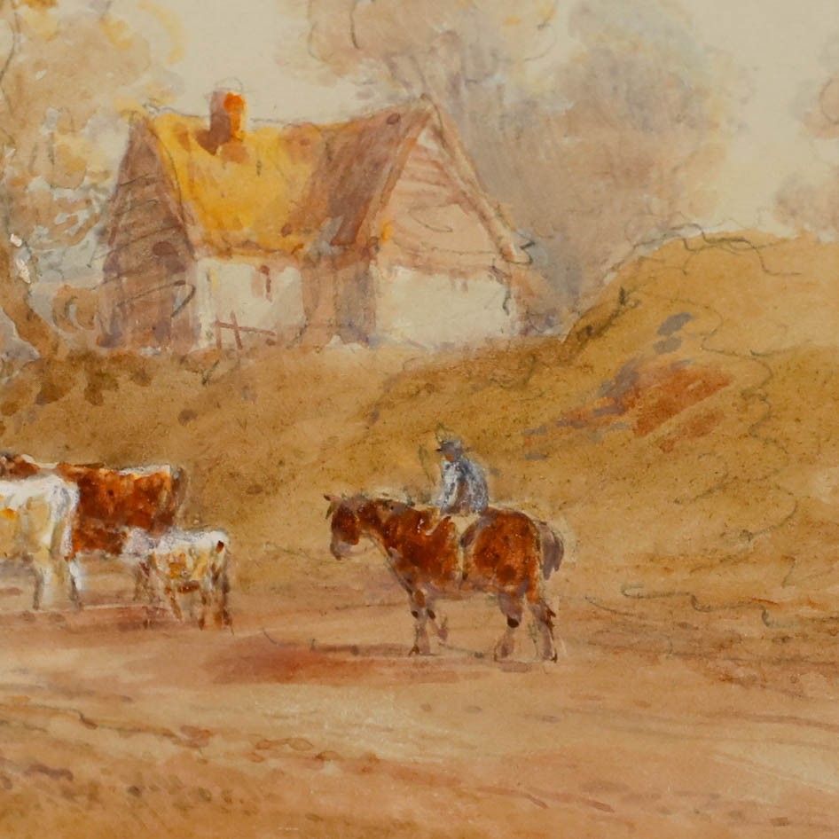 William Henry Earp (1831 1914) Watercolour, Sussex Landscape With Drover photo 172.0