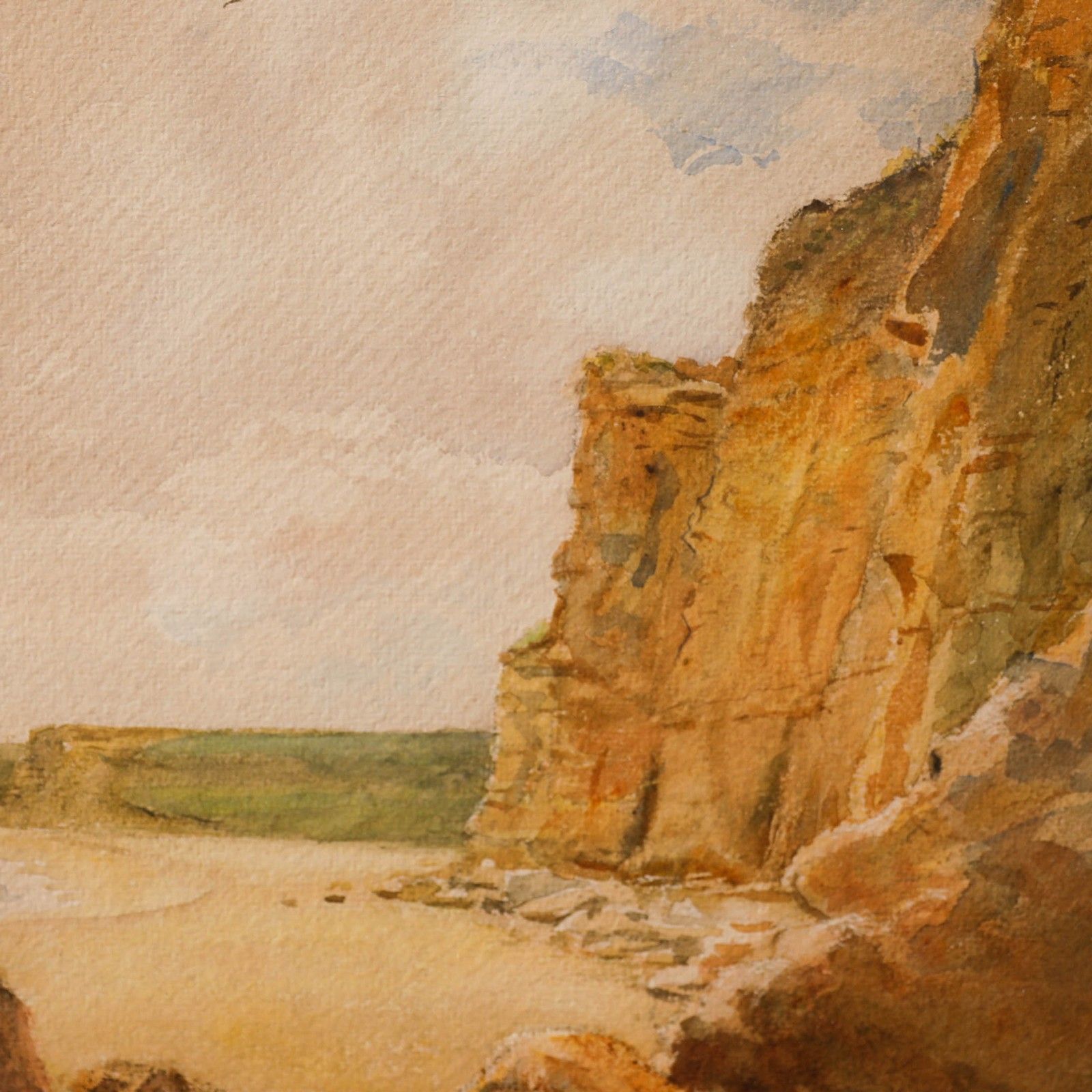 Alfred Henry Hart (1866 1953) Early 20th Century Watercolour, Beachy Cliffs photo Art