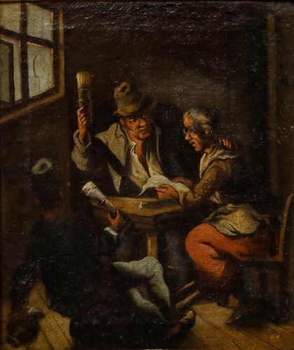 Early 19th Century Oil A Threatening Presence photo furniture