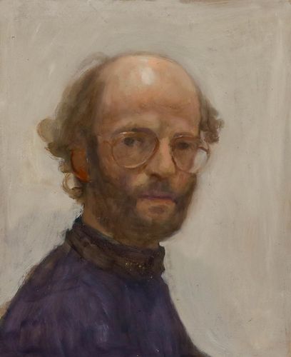 George Weissbort (1928 2013) 20th Century Oil, Self Portrait In Turtleneck Top photo furniture