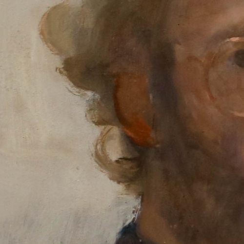 George Weissbort (1928 2013) 20th Century Oil, Self Portrait In Turtleneck Top photo Art