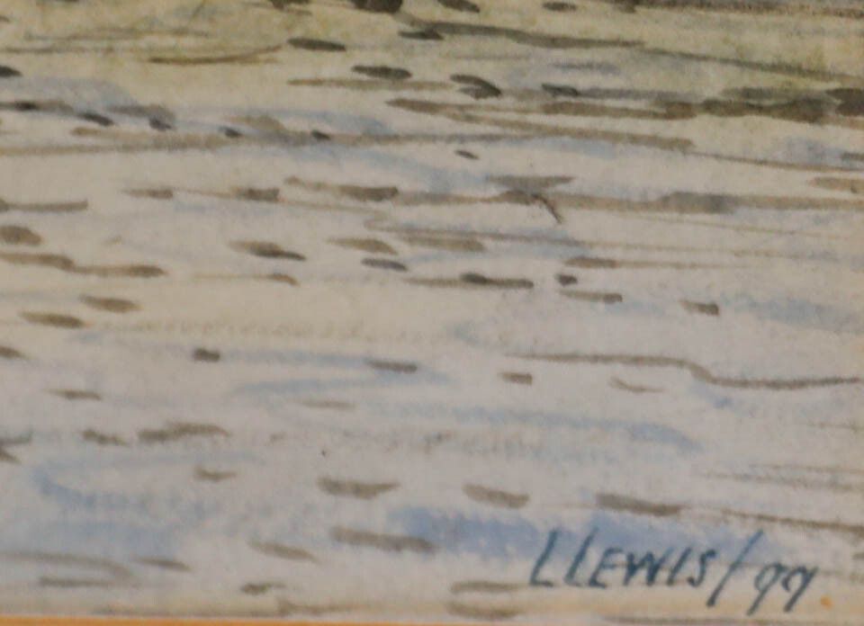 Lennard Lewis Ra (1826 1913) Watercolour, River Scene With Figures Boating photo vinterior